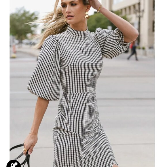 bohme Dresses & Skirts - NWT BOHME Alex Gingham Dress in Black Size: Small (2-4)